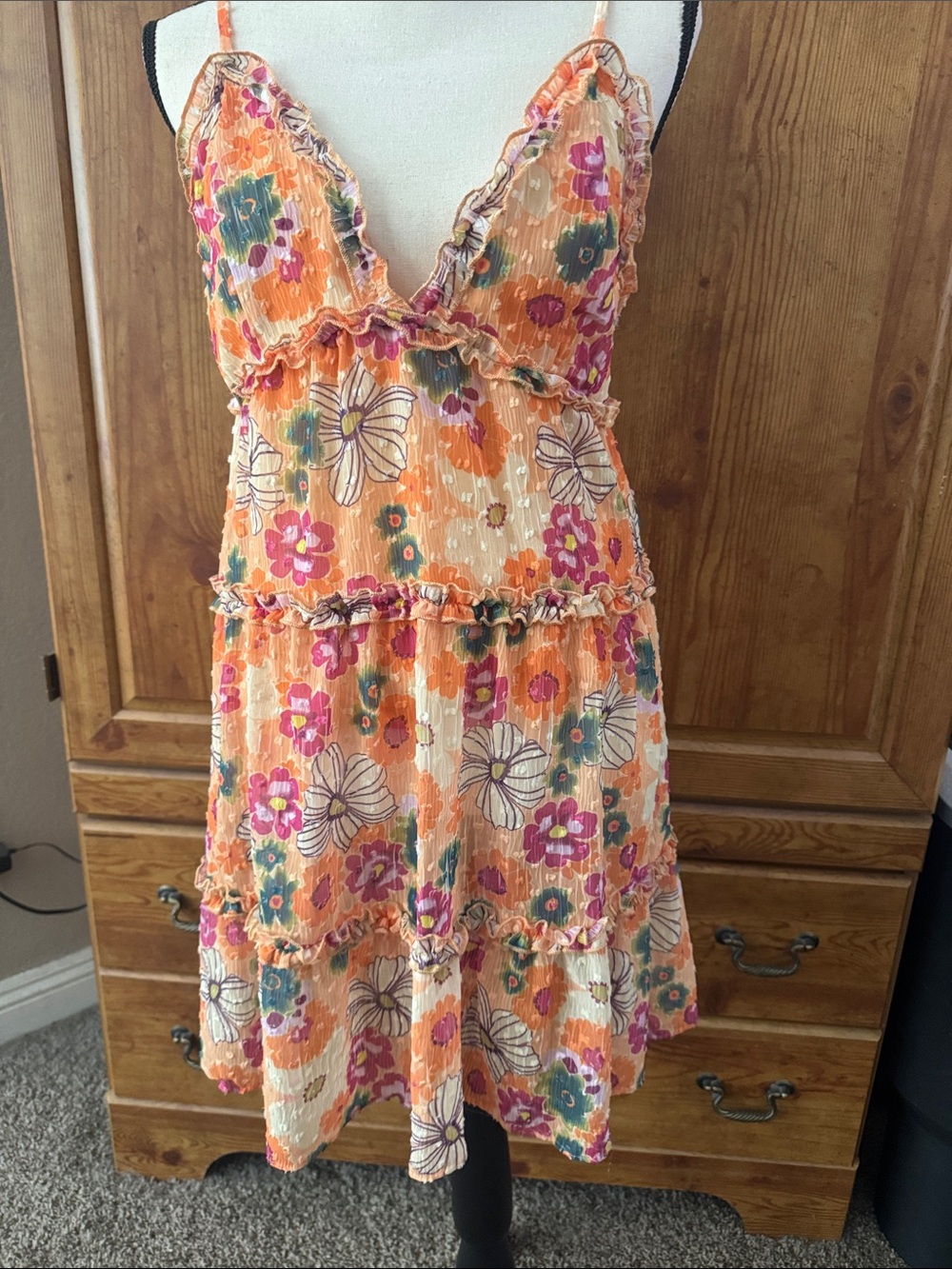 wild fable Orange Floral Mini Dress